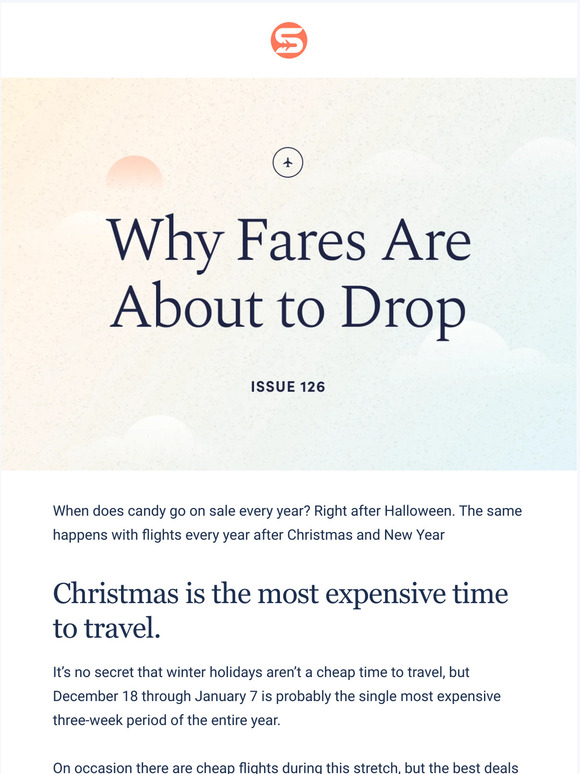 The cheapest time to travel is almost here 🙃⌛☃️