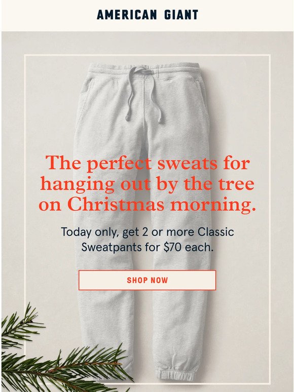 Today only: save 30% off Classic Sweatpants