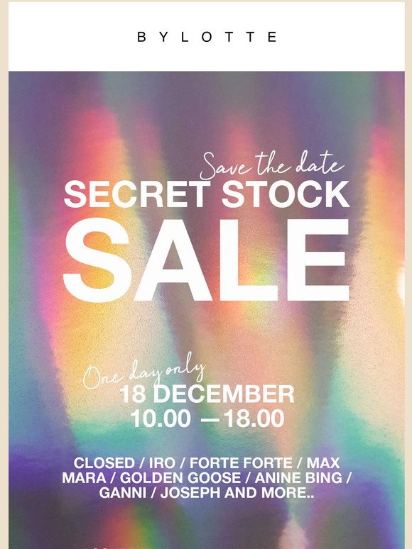SECRET STOCK SALE it is! 🚨 (one day only)