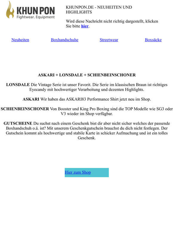Lonsdale + Askari + 40% SALE auf UFC! + Top Schienbeinschoner sind zurück