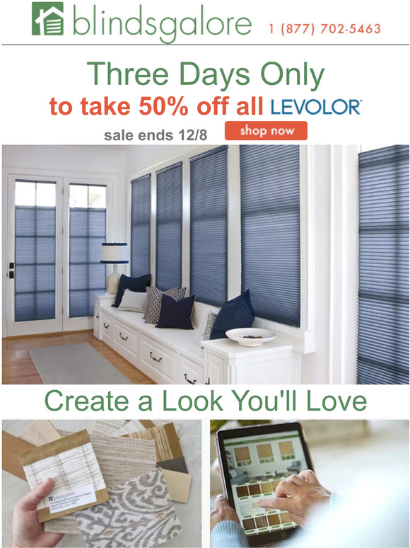 blindsgalore Three Days to Save, Take 50 Off All Levolor for 72 Hours