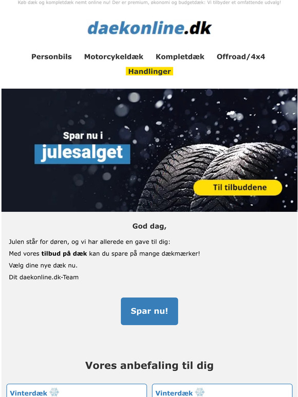 Spar nu med vores juletilbud!