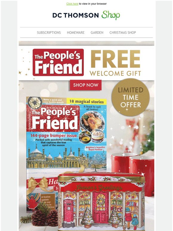 Free gift with The People's Friend subscriptions