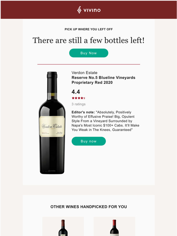 Vivino You won't regret it Verdon Estate Reserve No.5 Blueline