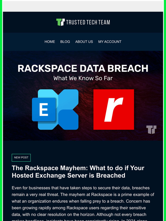 Trusted Tech Team The Rackspace Mayhem What to do if Your Hosted Exchange Server is Breached
