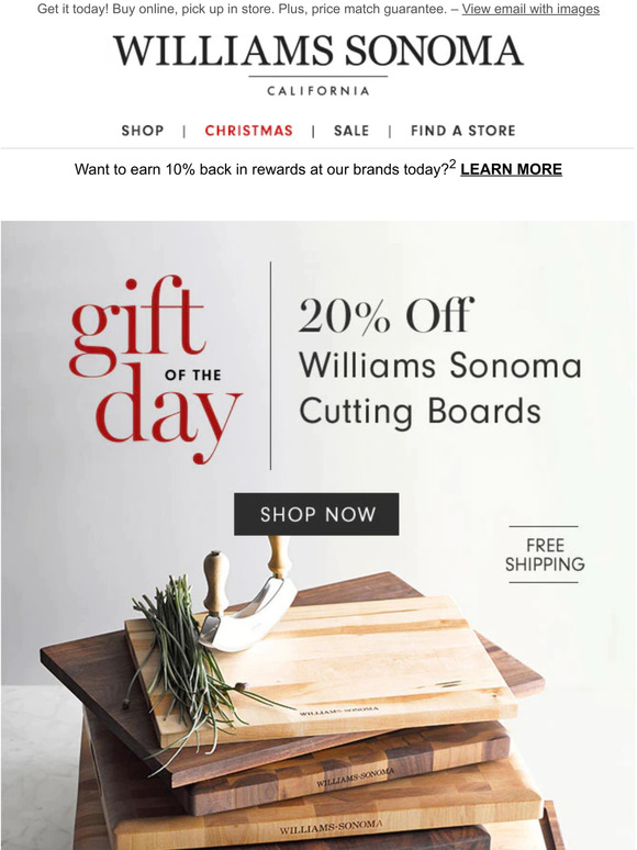 WilliamsSonoma Gift of the day! 20 OFF Williams Sonoma cutting