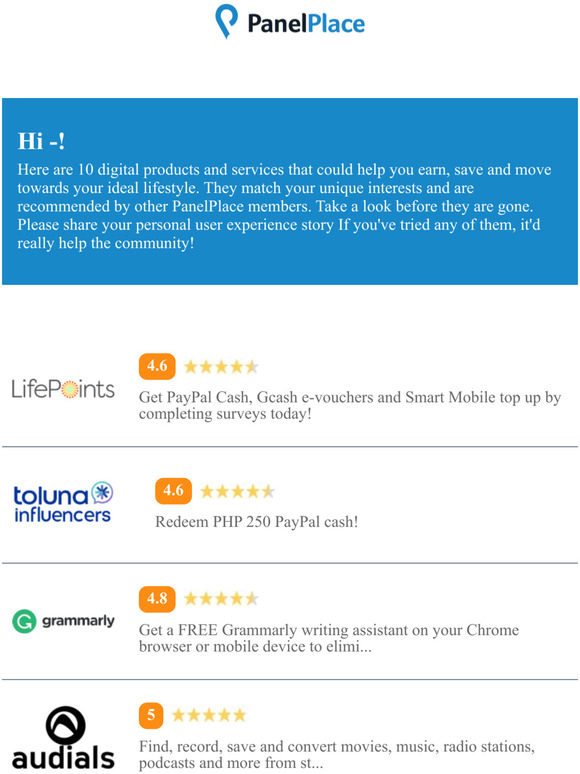 Hi —, don't miss out these new opportunities to earn, save & live better