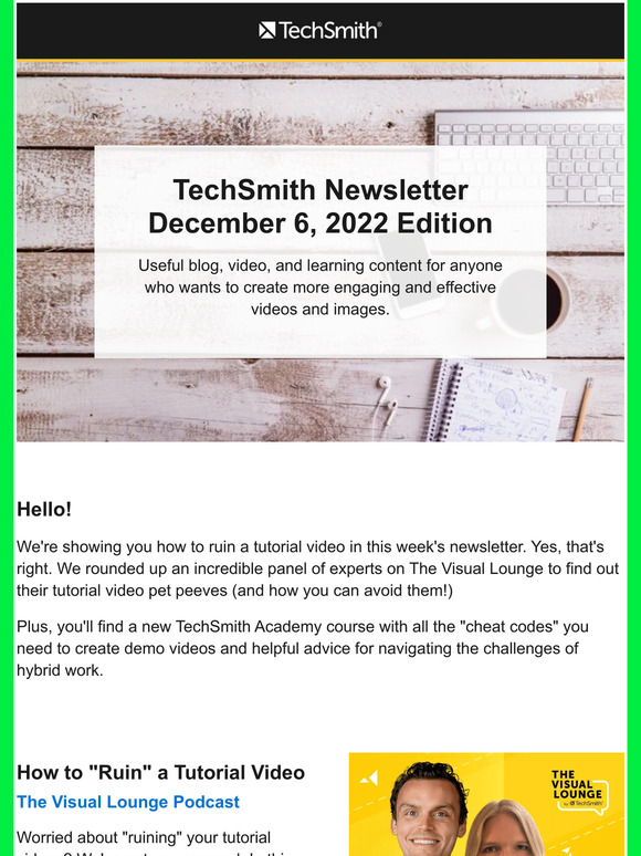 TechSmith News: How to Ruin a Tutorial Video, Camtasia Cheat Codes, & More!