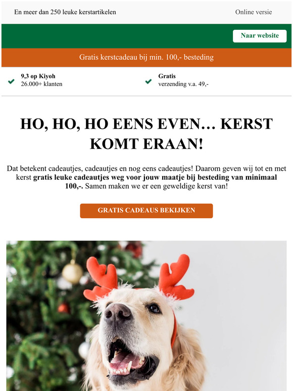 Gratis 🎄kerstcadeau bij min. 100,- besteding