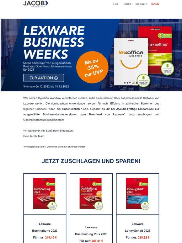 Lexware Business Week - spare bis zu 35 % zur UVP! 🛒