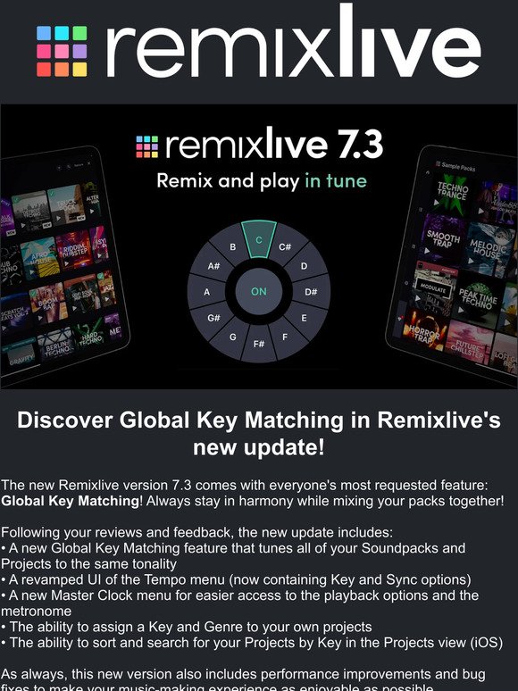 Remix and play in tune | Remixlive 7.3 out now 🎼
