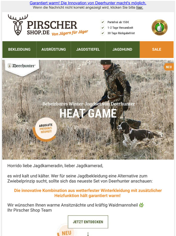 Produktneuheit: Winter-Set HEAT GAME von Deerhunter