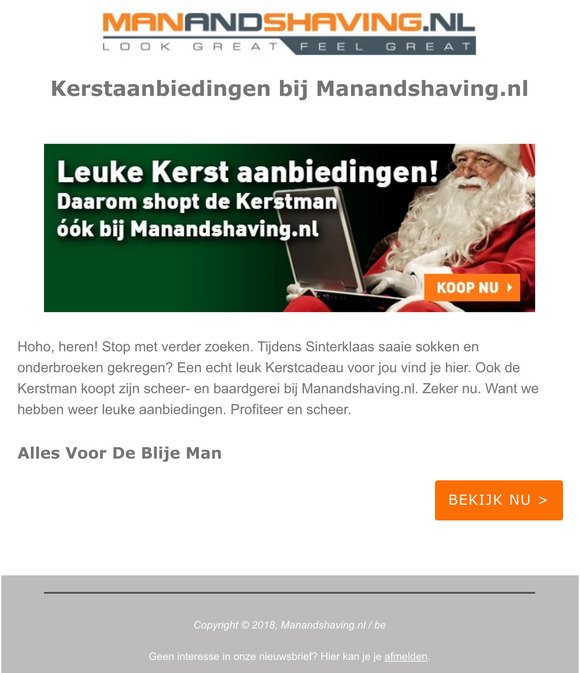 Kerstaanbiedingen bij Manandshaving.nl 😀