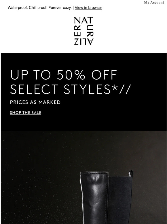 Up to 50% off select styles | Need now: weather ready boots