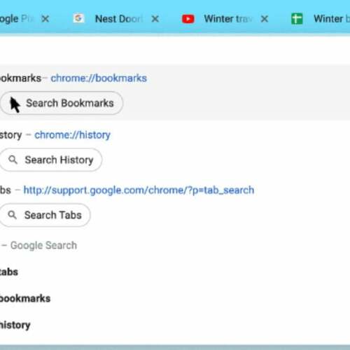 Google Adds @Tabs, @Bookmarks, @History Search Shortcuts to Chrome