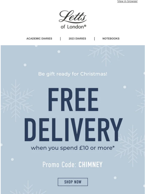 Letts of London It's the perfect time for Free Delivery... Milled