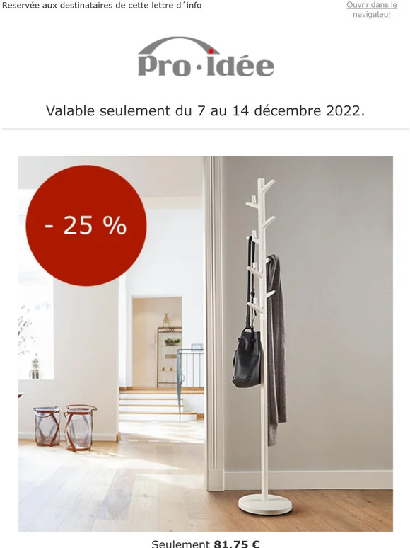 25 % sur le porte-manteau : votre promo spéciale