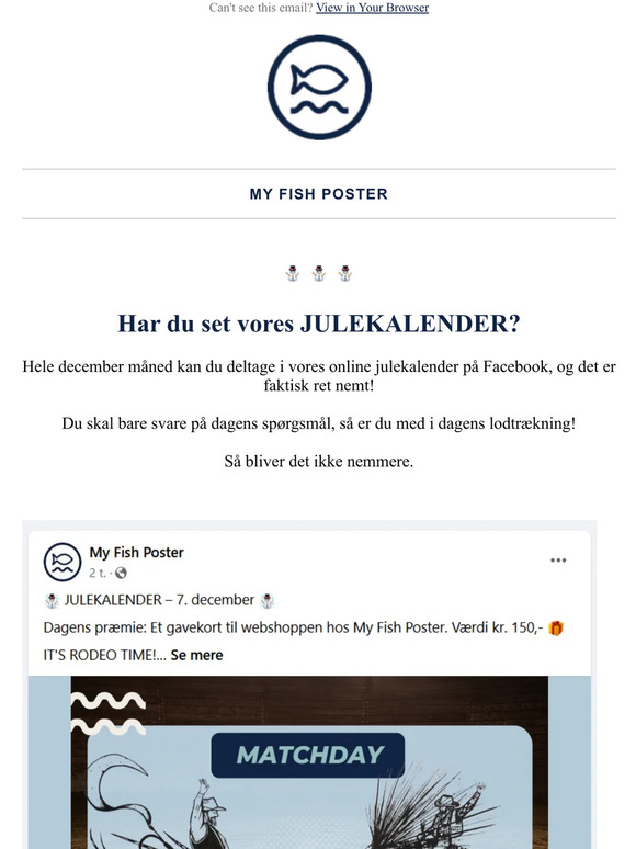 Vind præmier hele december med My Fish Poster!