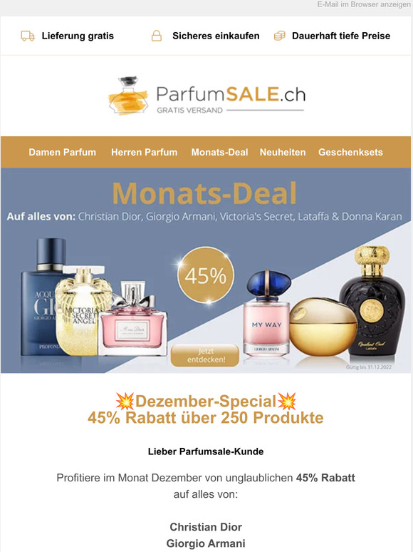 Hammer-Angebot🔨45% auf alles von Dior, Armani, Victoria's Secret, Lataffa & Donna Karan