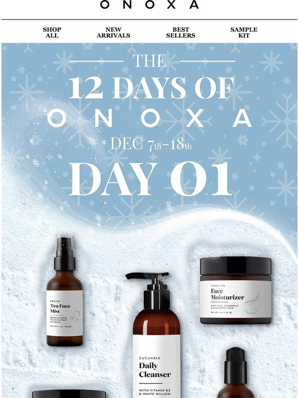 🎁 12 Days of Onoxa Starts NOW! 🎁 24 Hour Sale. Your Promo Code Is Inside!