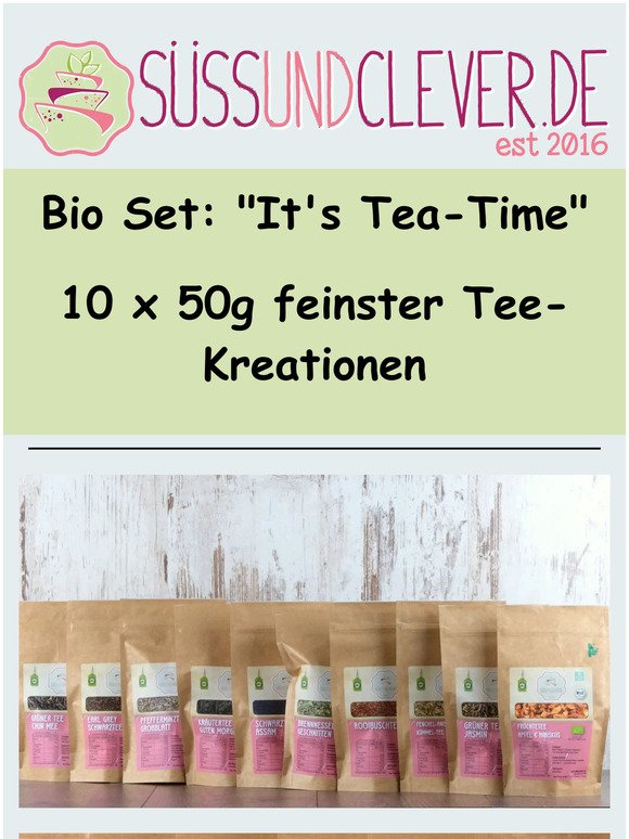 "It's Tea-Time": Unser neues Bio Tee-Set... 🍵