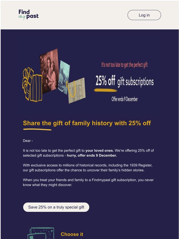 25% off gift sub for your loved ones