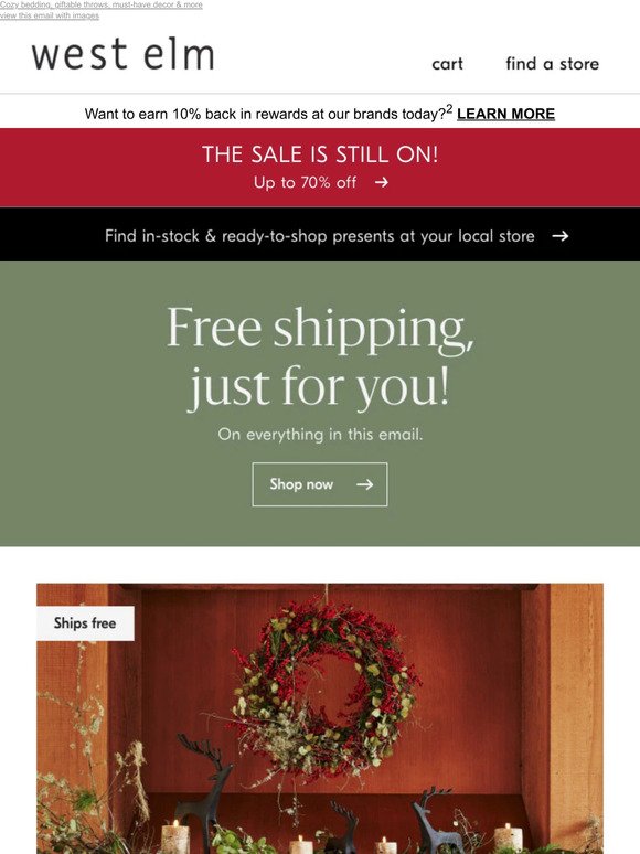 west elm FREE. SHIPPING. (Our gift to you!) Milled