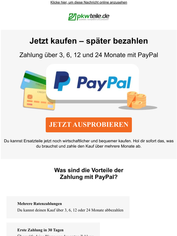 💁 Jetzt mit PayPal: 💳 Teile in Raten bezahlen