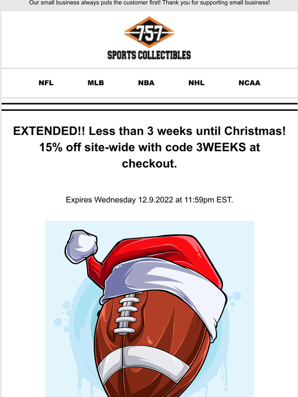 757 sports collectibles: 9 Hours Only! Entire website 30% off! All