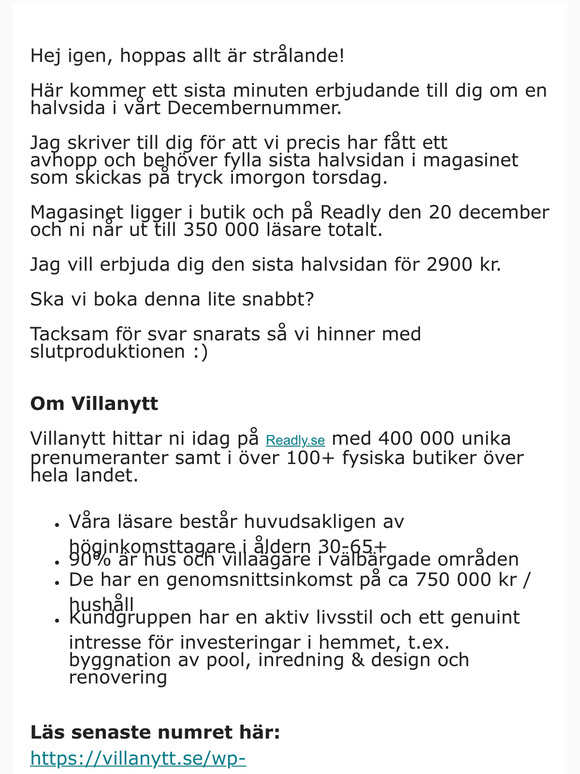 Halvsida innan tryck