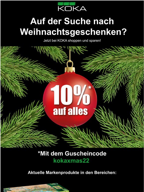 10% Weihnachts-Rabatt auf alle Artikel