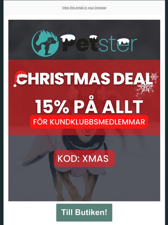 CHRISTMAS DEAL - 15% PÅ ALLT FÖR MEDLEMMAR! ❄