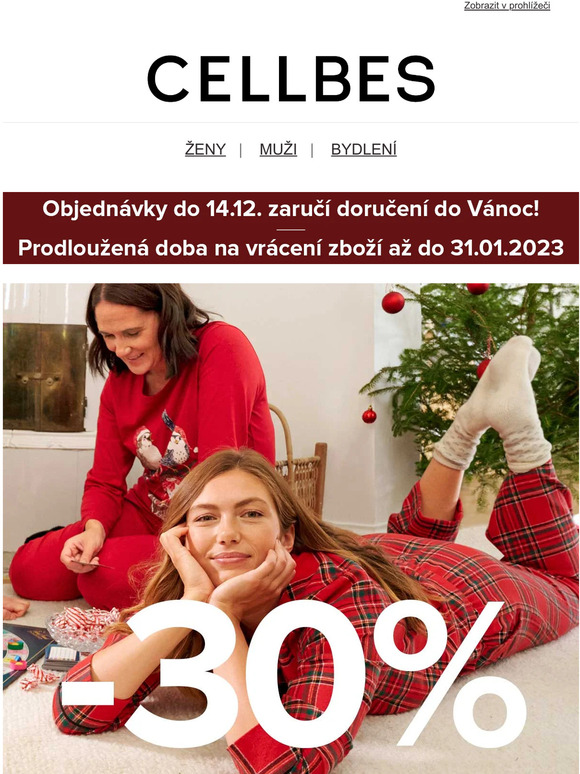 -30 % na noční & domácí oblečení – vánoční pohoda může začít!
