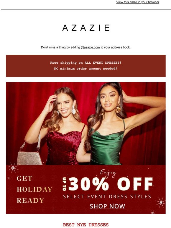 SECRET 🎁 UP TO 30% OFF SELECT HOLIDAY STYLES