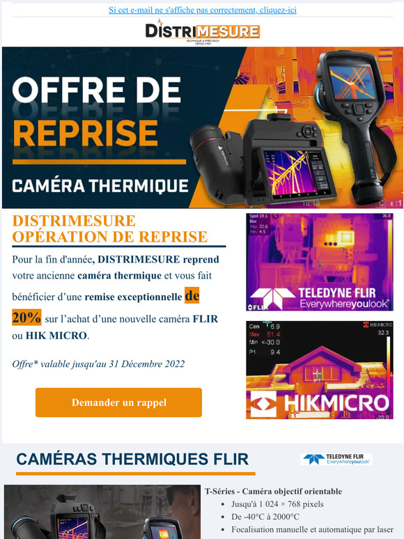 Opération de reprise Caméra thermique - DISTRIMESURE