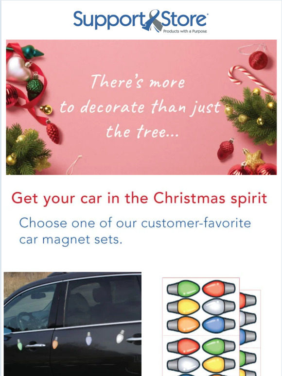 Get your car in the Christmas spirit with these car magnet sets