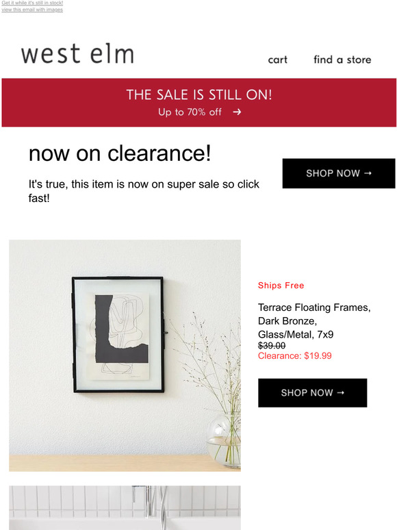 Pottery Barn OFFICIALLY ON CLEARANCE! Our Terrace Floating Frames