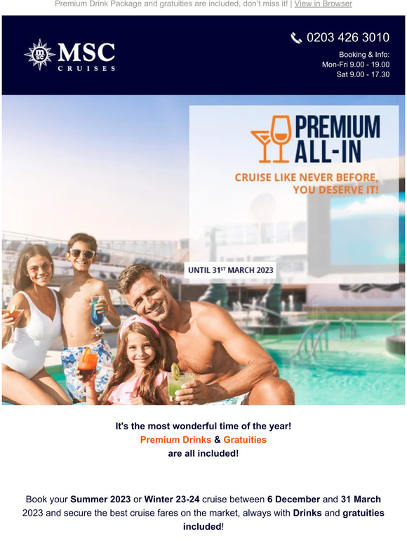 MSC Cruises UK —, check out the Best Cruise Deal of the year! Milled