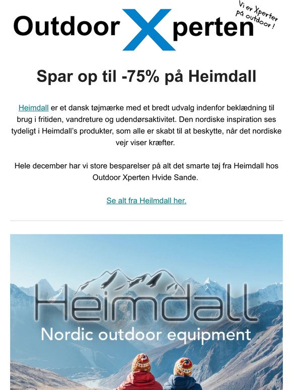 Spar op til -75% på Heimdall hos OUTDOORXPERTEN.dk💥