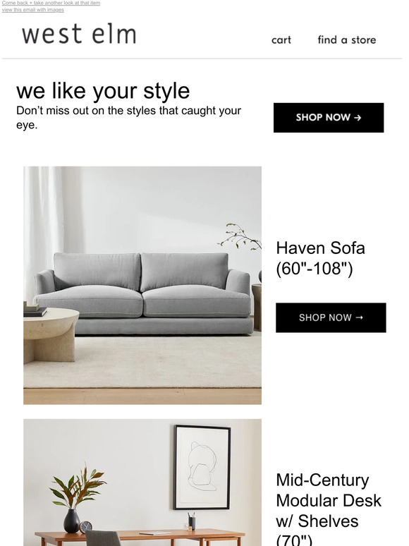 West Elm Hello again... We can totally see this in your home Milled