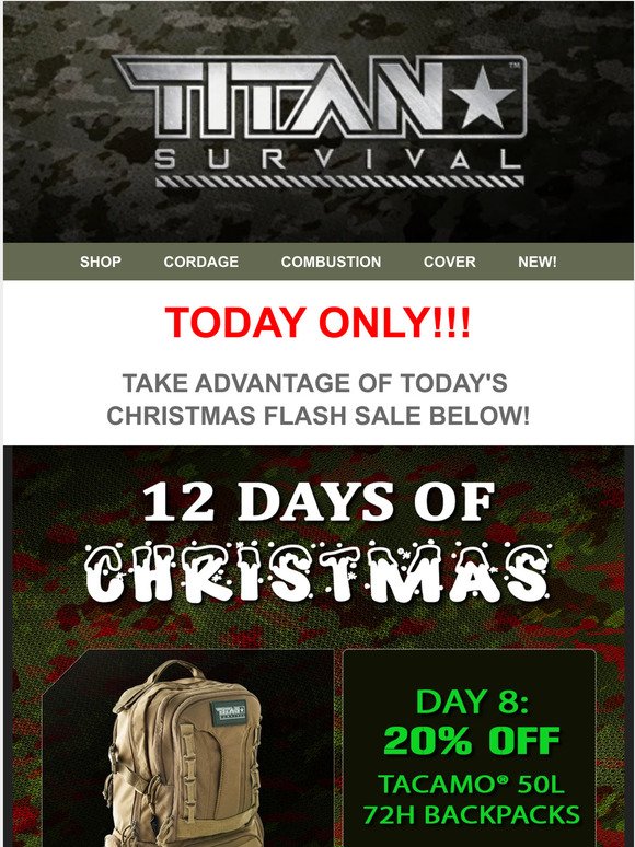 💰 THE 12 DAYS OF CHRISTMAS - DAY #8 - 20% OFF FLASH SALE!