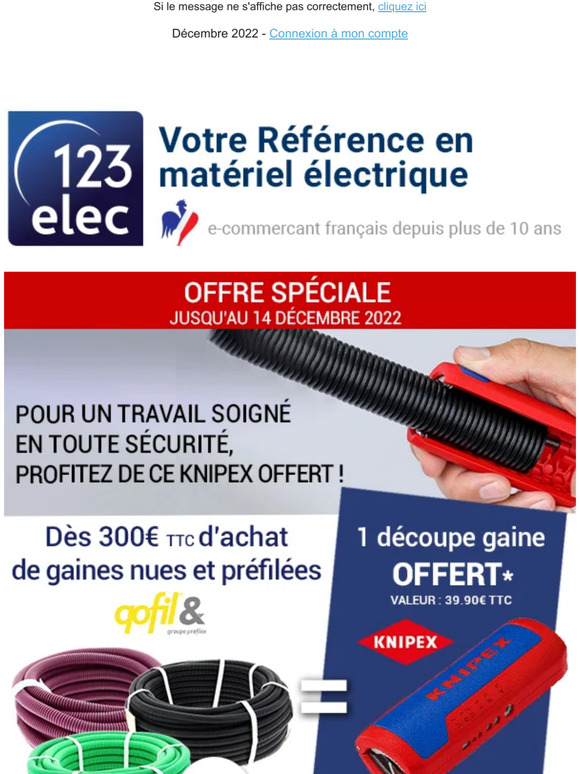Offre spéciale Knipex : votre découpe gaine offert !