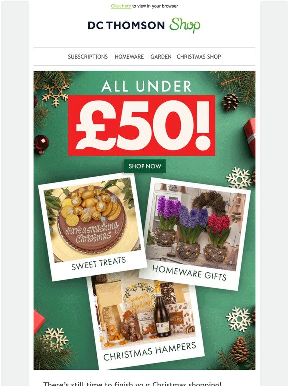 Gifts under £50 - FREE delivery