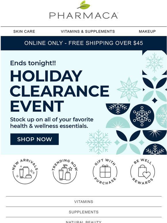 Last Day to get the best Deals on Holiday Clearance - Give the Gift of Wellness - 15% off Site Wide