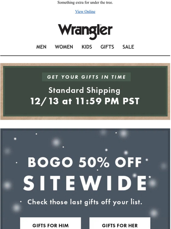 Wrangler Email Newsletters Shop Sales, Discounts, and Coupon Codes