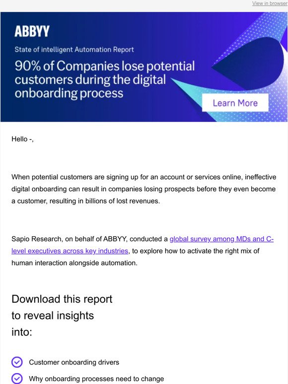 State of Intelligent Automation Report: Customer Onboarding Drivers and Pain Points