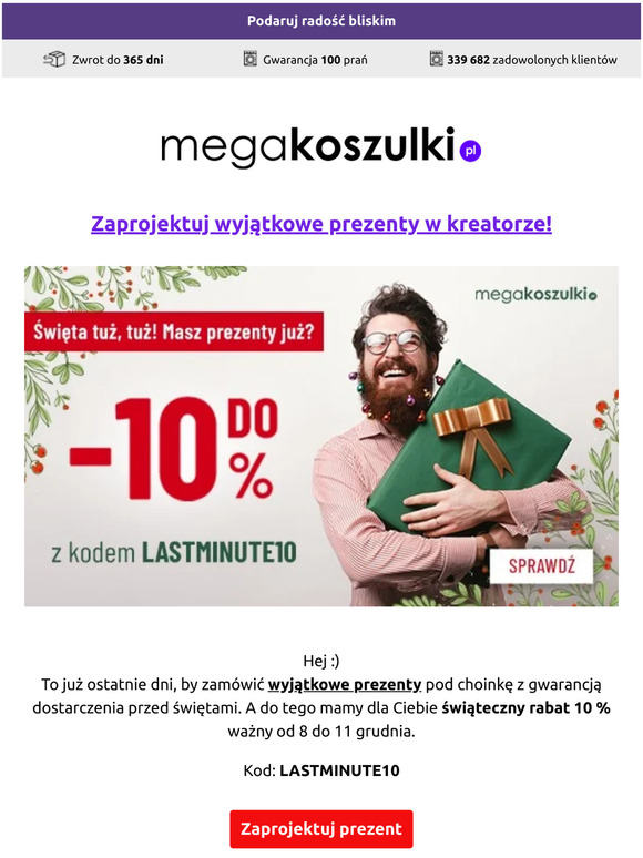 Odbierz świąteczny 🎁 bonus i zamów prezenty ze zniżką! 🕚 Pospiesz się