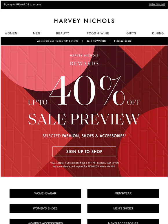 Harvey Nichols Email Newsletters Shop Sales Discounts And Coupon Codes