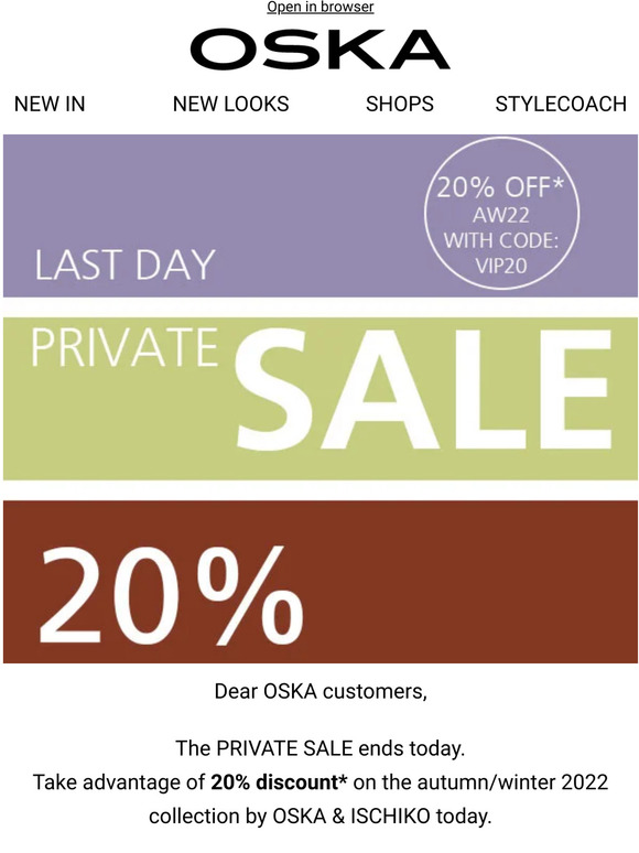 LAST DAY - Private Sale | 20% off HW22 Collections