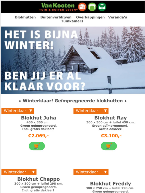 Ben jij al klaar voor het nieuwe seizoen? Kijk voor de beste winterdeals bij Van Kooten Tuin & Buiten Leven